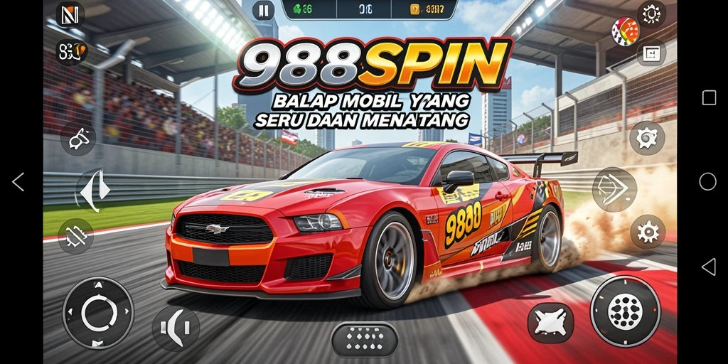 Tampilan menarik gameplay balap di 988SPIN.