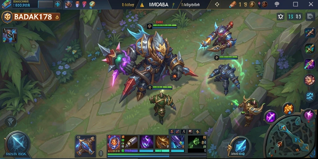 Tangkapan layar gameplay BADAK178 menampilkan pertempuran seru di arena MOBA.