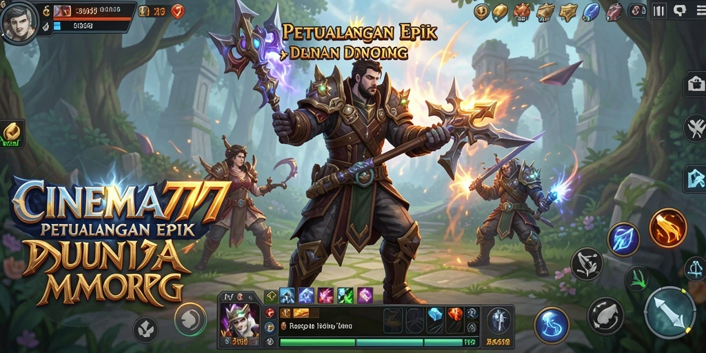 Tampilan mengesankan dari gameplay <strong>CINEMA777</strong> dalam petualangan MMORPG.