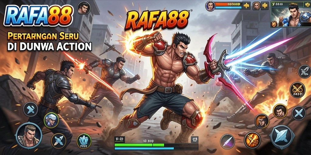 Gameplay seru RAFA88 dengan aksi pertarungan yang mendebarkan.