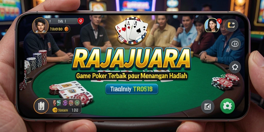 Screenshot gameplay RAJAJUARA yang menunjukkan aksi poker seru.