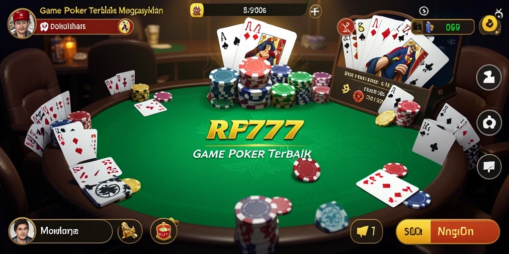 Tampilan menarik dari gameplay Poker di RR777 dengan grafis yang memukau.