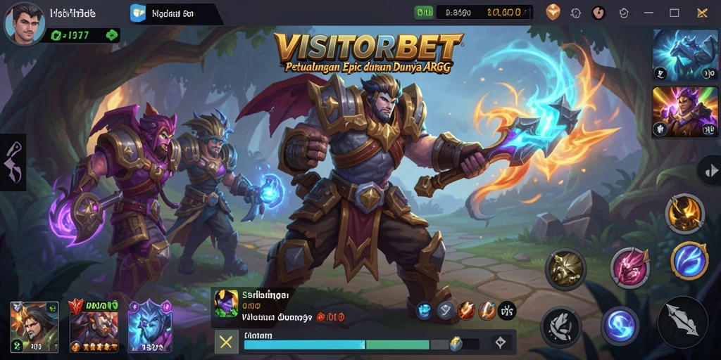 Tampilan gameplay epik dalam VISITORBET dengan aksi petualangan ARPG.